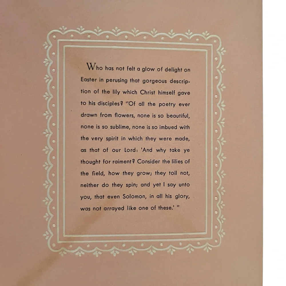 Unused Vintage Easter Greeting Card Pink Lilies Raised Cutout Floral Religious